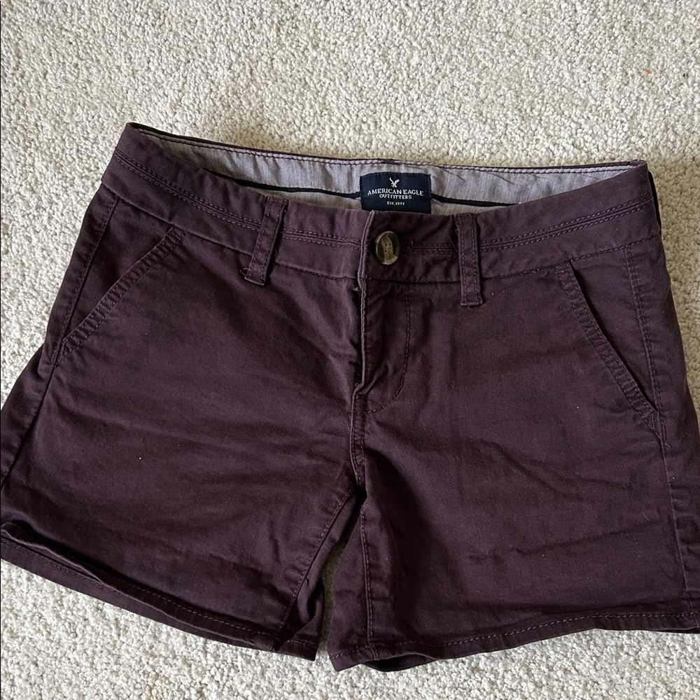 American Eagle Outfitters Women's Dark Burgundy Shorts